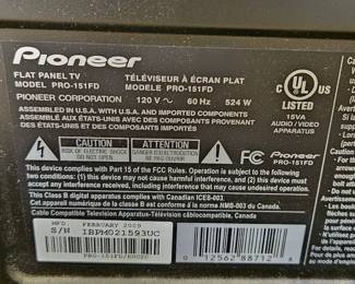 Pioneer Elite plasma television
