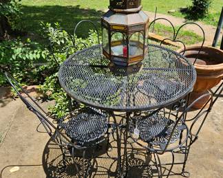 Small iron patio set