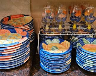 Full set of dishes for the lake or beach