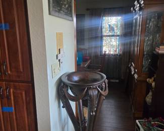Nice wooden stand with a bowl
