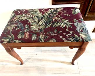 Small tropical print bench