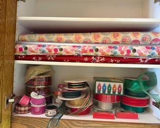 christmas wrapping paper & ribbon