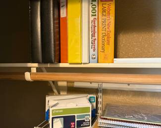 misc office decor, books