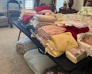 blankets, towels, linens