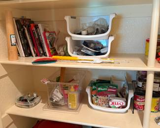 misc tools, food, kitchenware, cookbooks