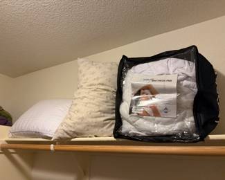 pillows, mattress pad
