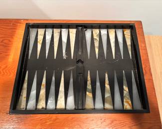 Marble and Onyx Backgammon Set