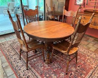 Carved Lion Pedestal Dining Table