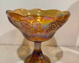 Indiana Glass Marigold Pedestal Bowl