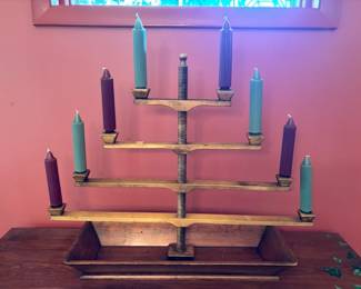 Wood Center Piece Candle Holder