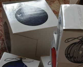 Large Dept 56 Blue & Silver balls