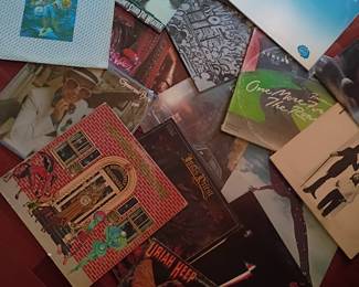 Vintage 70s & 80s rock vinyl record lps