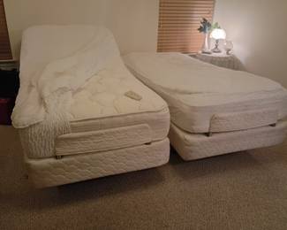 2 Twin adjustable beds 