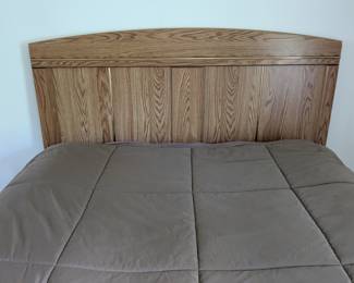 Full size headboard with mattress and box spring