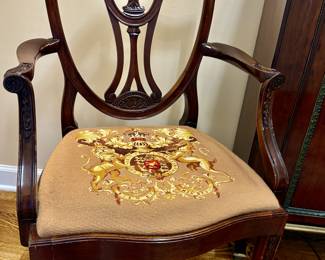 Authentic antique Hepplewhite mahogany armchair