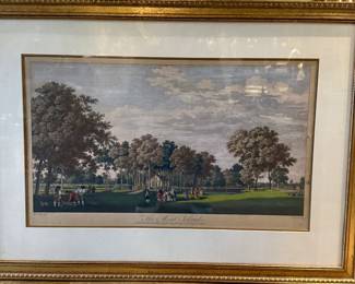 The image shows an artwork titled "The Moat Island, Windsor Great Park" by Thomas Sandby 1754