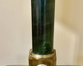 Malachite, brass, marble and bronze lamp circa 1930