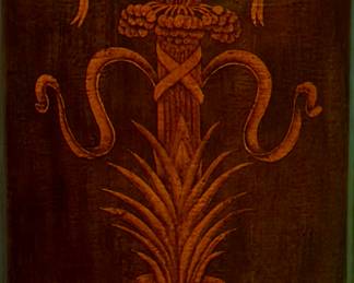 Antique English Mahogany Satinwood Inlaid Credenza door panels circa 1870