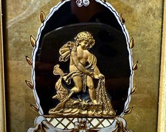 Vintage Sungott Studios Black and Gold Relief Pictures