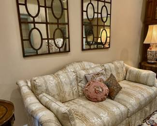 CUSTOM BENCH MADE sofa in silk…pair available