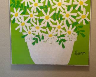 Vintage daisy painting