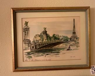 One of several signed French artworks