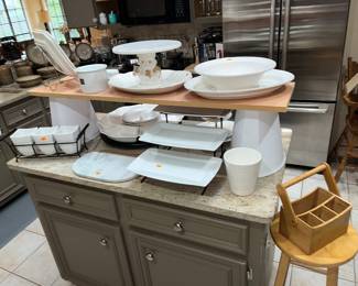 White stoneware serving pieces