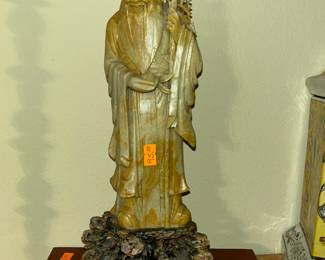 Chinese soapstone carving of Shou Lao - God of longevity.