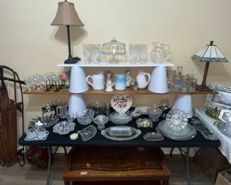 Table full of beautiful glassware!