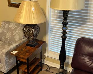 The other floor lamp & chairside table