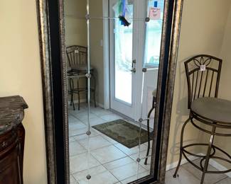 HUGE 72” wall mirror w/ interior cut V-bevel design!
