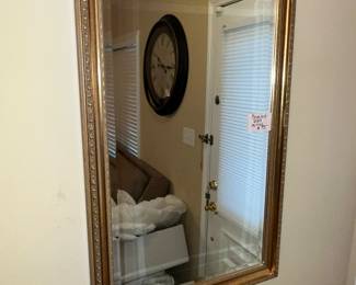 Beveled glass framed mirror