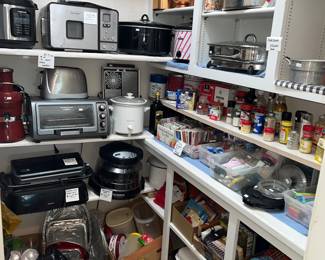 LARGE PANTRY LOADED WITH SMALL APPLIANCES & KITCHENWARE!