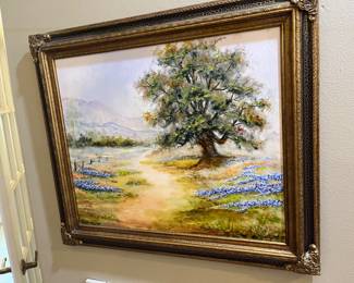BLUEBONNET PAINTING - (can't read signature)