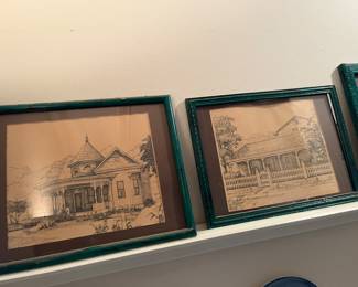 SET OF SKETCHES OF HISTORIC BUILDINGS OF NEW BRAUNFELS, TEXAS
