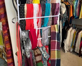 RACK FULL OF BEAUTIFUL SCARVES