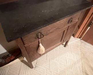 Side dresser with marble top
