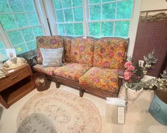 Country style wood sofa… matching chair