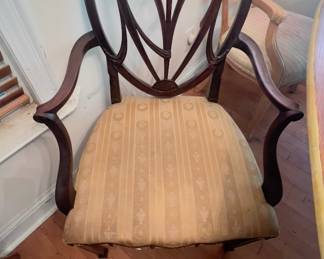 0ne of 2 chairs , need reupholstered but solid and beautiful antiques