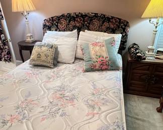Queen bed, frame. Headboard… matching sofa also available