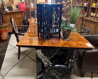 Modern curved desk
Bronze greyhound