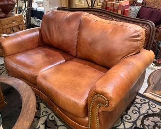 Leather loveseat