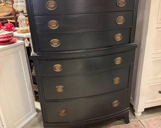 Black six drawer dresser