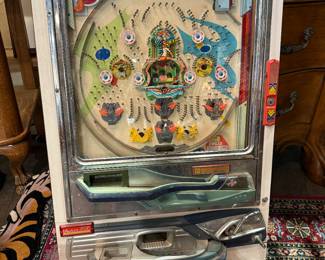 Vintage Nishijin Super DX Pachinko Machine. $350 Measures approximately 20 1/2"W x 32"T x 4"D. C2683