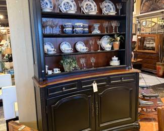Black China Hutch with curved front