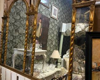 Beautiful ornate vintage mirror. $899 Measures approximately 68"W x 48"T x 1"D C2640