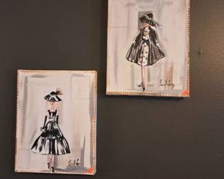 2 CUTE DRESS STYLE PAINTINGS