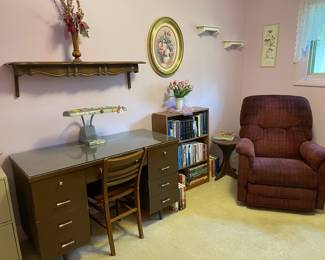 Desk and recliner