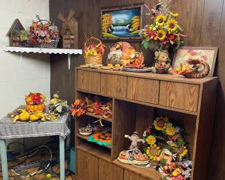 Fall decor and cabinet