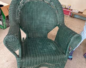 Green Wicker Chair 